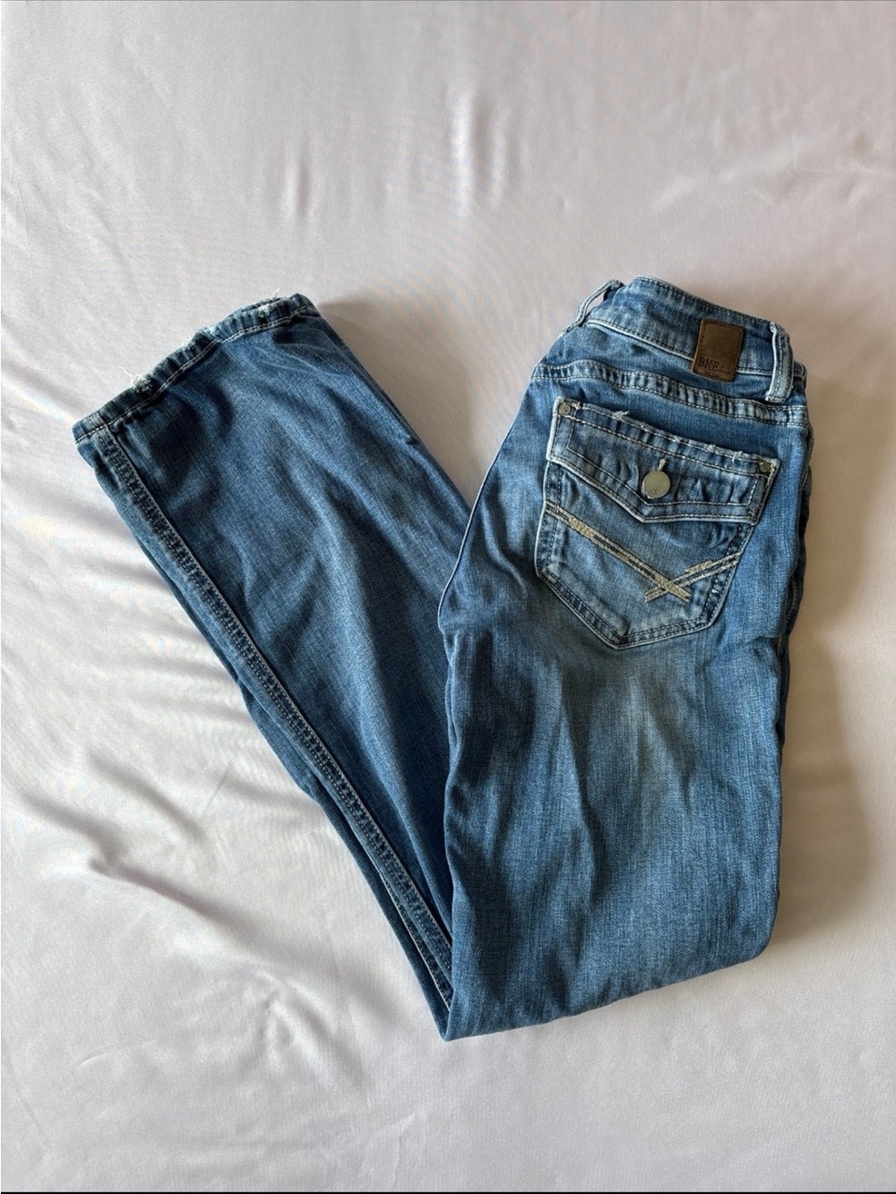 BKE Women's Boot Cut Jeans in Blue Wash